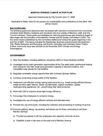Manitou Springs Climate Action Plan 