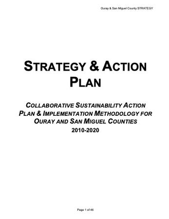 Strategy & Action Plan For Ouray and San Miguel Counties 