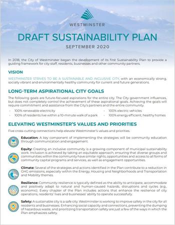 Westminster Sustainability Plan