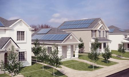 house with solar panel on roof