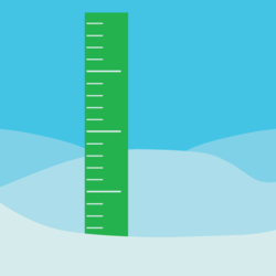 ruler measuring snow icon